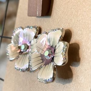 Iridescent Flower Earrings Post Style
